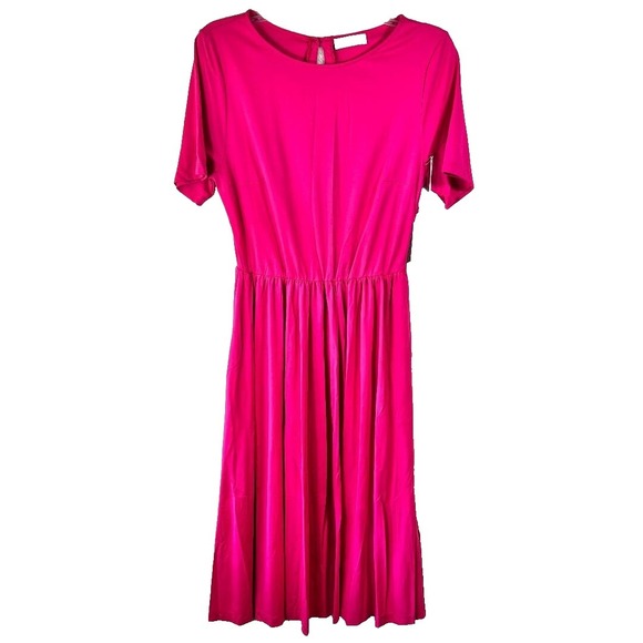 Rocco Rogni Dresses & Skirts - Rocco Ragni Pink Short Sleeve Midi Dress MSRP $425.00 Size Med Made in Italy